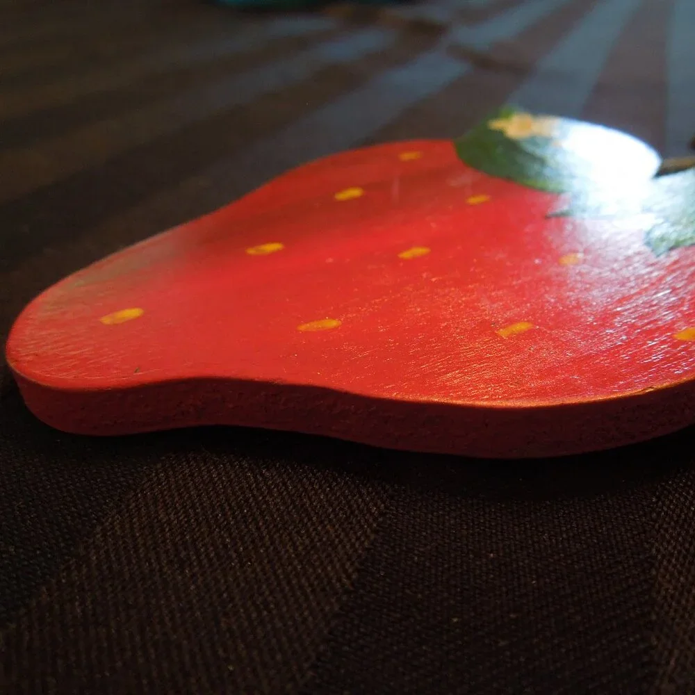 Vintage Signed Mary McDaniel Strawberry Keychain